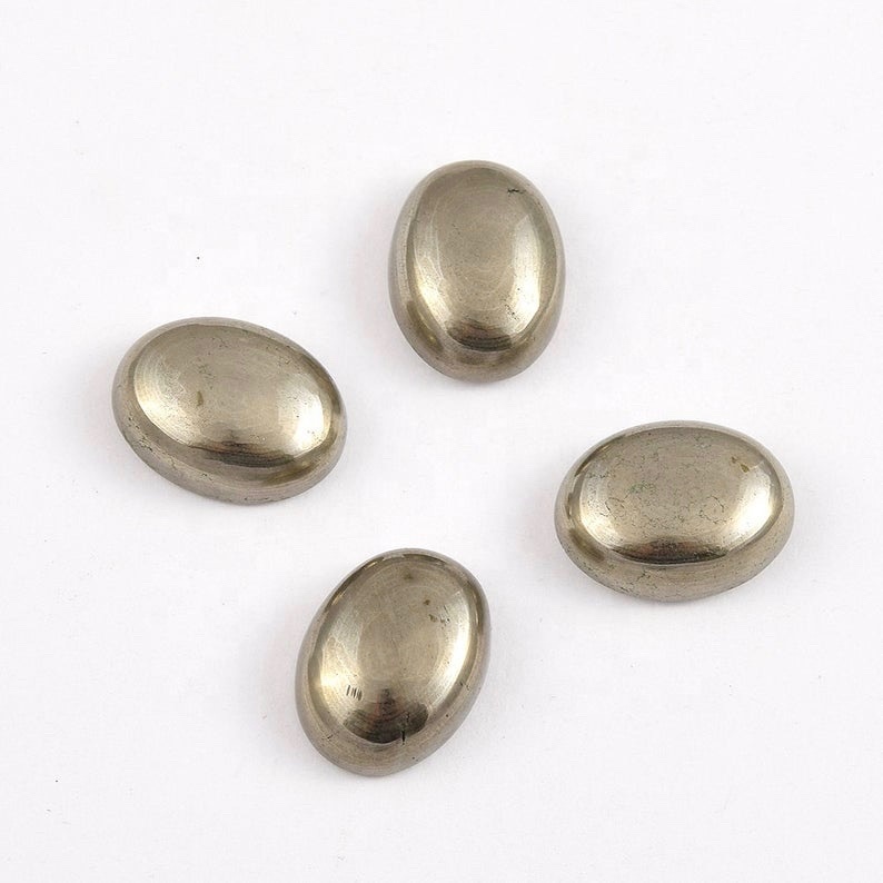 9x11mm Pyrite Oval Cabochon Loose Gemstones