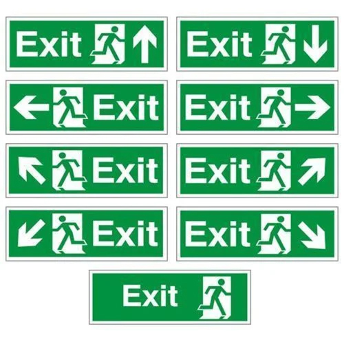 Fire Safety Exit Signage - Body Material: Polycarbonate And Aluminum