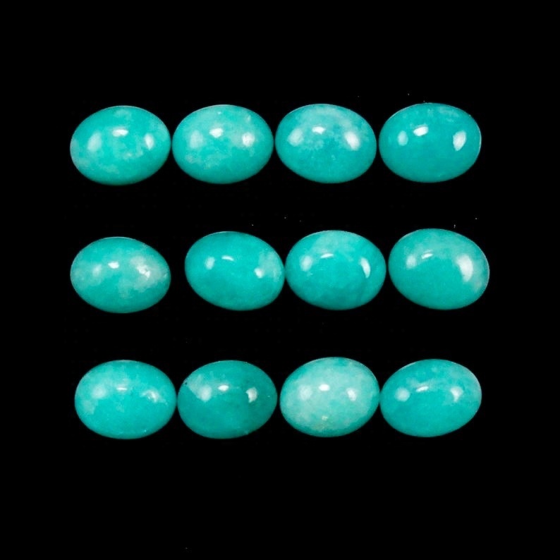 10x12mm Amazonite Oval Cabochon Loose Gemstones