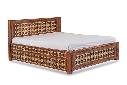 Wooden Engraved Double Bed