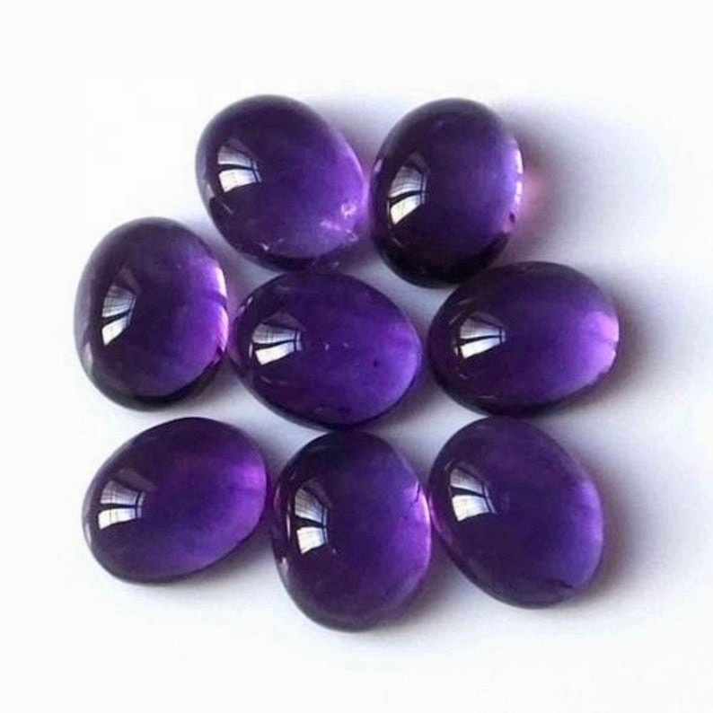 7x9mm African Amethyst Oval Cabochon Loose Gemstones