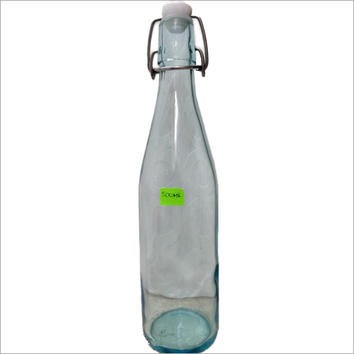 500 ml Glass Water Bottle - Glass Material, 500 ml Size, Transparent Color | Elegant Design, Durable Build, Stunning Cap System