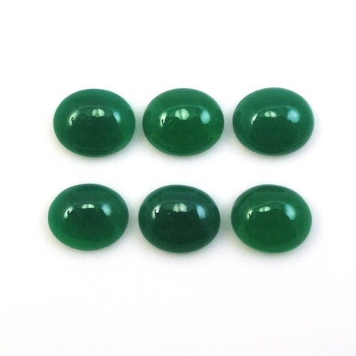 5x7mm Green Onyx Oval Cabochon Loose Gemstones