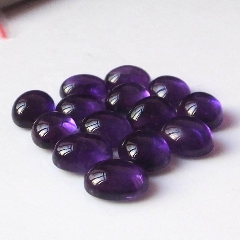 10x12mm African Amethyst Oval Cabochon Loose Gemstones