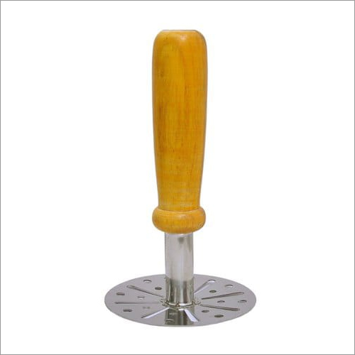 SS Potato Masher With Wooden Handle