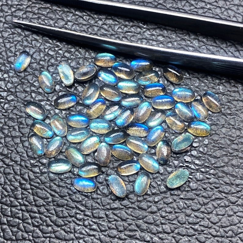 3x4mm Labradorite Oval Cabochon Loose Gemstones