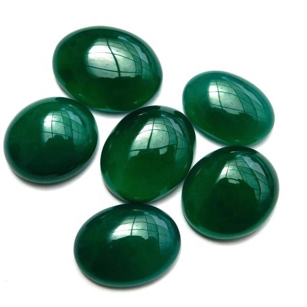 9x11mm Green Onyx Oval Cabochon Loose Gemstones