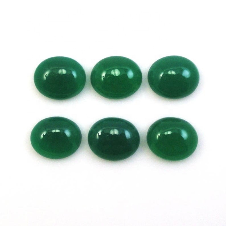 9x11mm Green Onyx Oval Cabochon Loose Gemstones