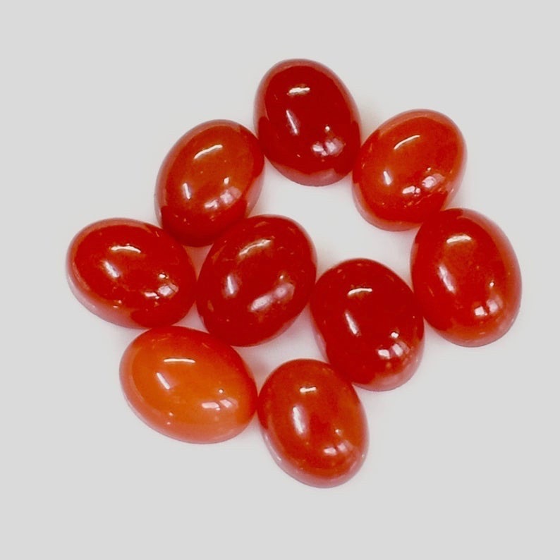7x9mm Red Onyx Oval Cabochon Loose Gemstones