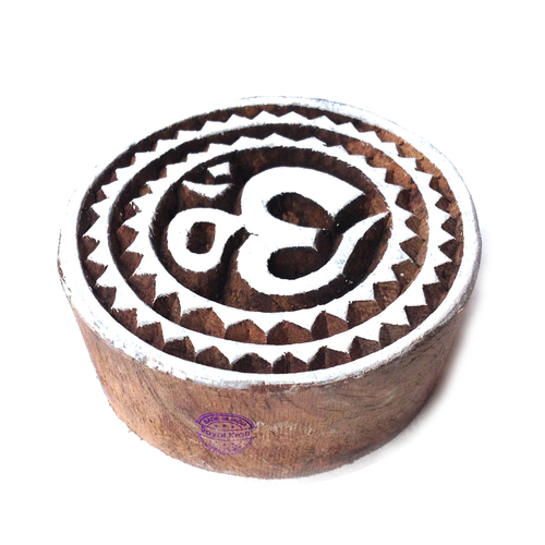 Religious Round Wooden Block Printing Stamps