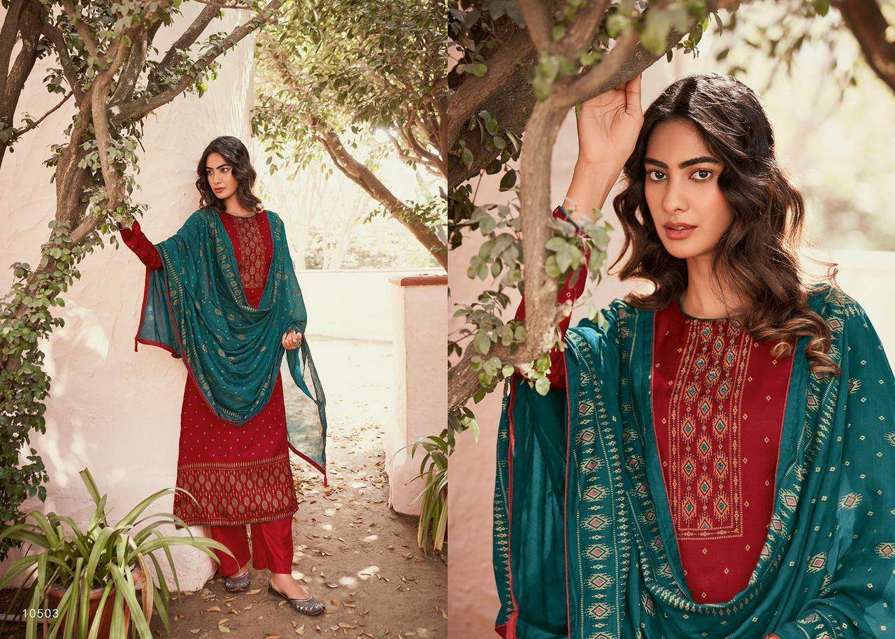 Deepsy Suits Elite Mini Silk Print With Hand Embroidery Designer Suit Catalog
