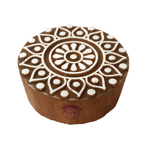 Round Wooden Block Printing Stamps