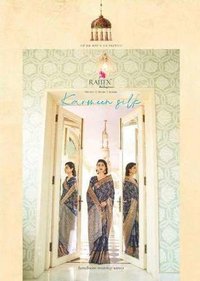 Rajtex Karmeen Silk Handloom Weaving Silk Printed Saree Catalog