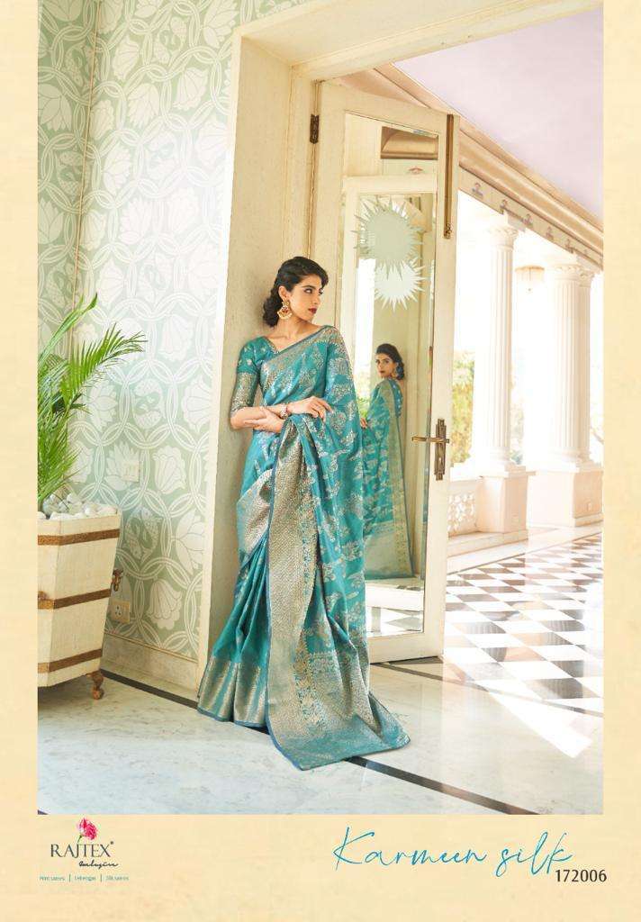 Rajtex Karmeen Silk Handloom Weaving Silk Printed Saree Catalog