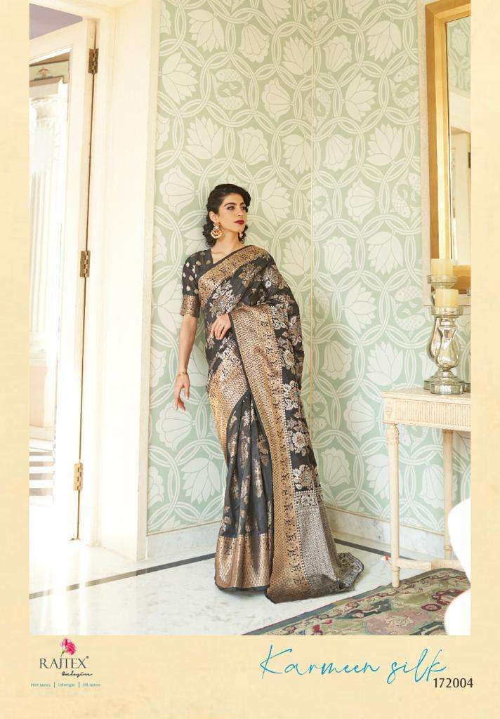 Rajtex Karmeen Silk Handloom Weaving Silk Printed Saree Catalog
