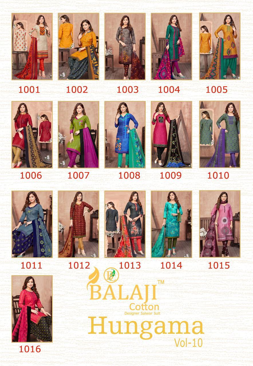 Balaji Hangama Vol 10 Cotton Chudidar Dress Material Catalog