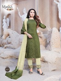 Manas Fab Delight Vol 3 Chinon Silk With Embroidery Work Kurti With Bottom Catalog