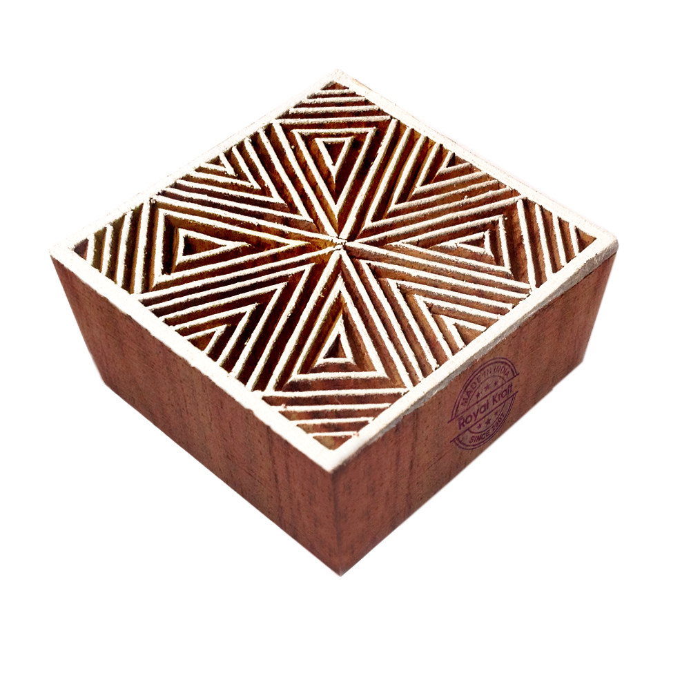 Geometric Square Wooden Block Printing Stamps