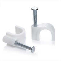 Circle Nail Cable Clip - Plastic Material, Different Sizes Available, White Finish | Ideal For Pipe And Electric Fitting Applications