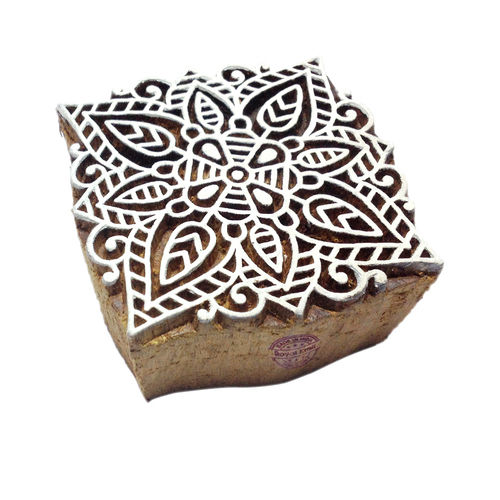 Mandala Square Wooden Block Printing Stamps Core Material: Wood