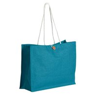 Rope Handle With Button Closure PP Laminated Shopping Jute Bag
