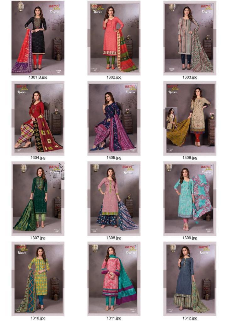 Aarvi Fashion Cotton Queen Vol 3 Cambric Cotton Printed Dress Material Catalog