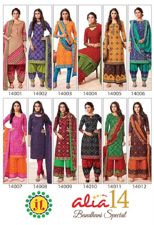 Jt Alia Vol 11 Bandhani Special Printed Cotton Dress Material Catalog
