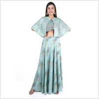 Ladies Cape Skirt Dress - Cotton Blend, Various Sizes, Alluring Color Combinations | Modern Design, Washable, All Season Wear