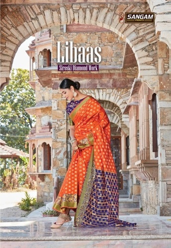Sangam Prints Libaas Silk Party Wear Printed Saree Catalog
