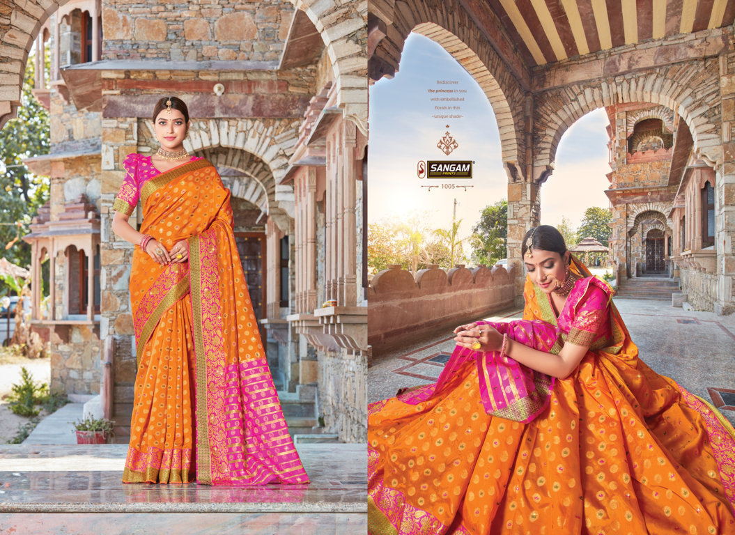 Sangam Prints Libaas Silk Party Wear Printed Saree Catalog