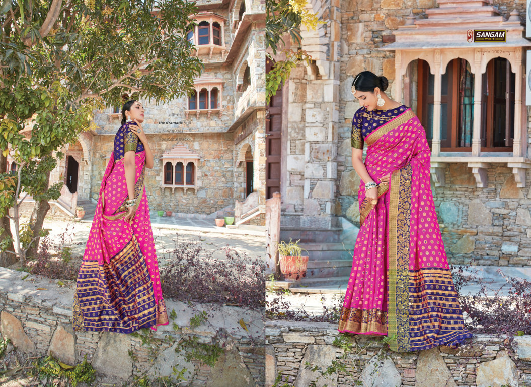 Sangam Prints Libaas Silk Party Wear Printed Saree Catalog