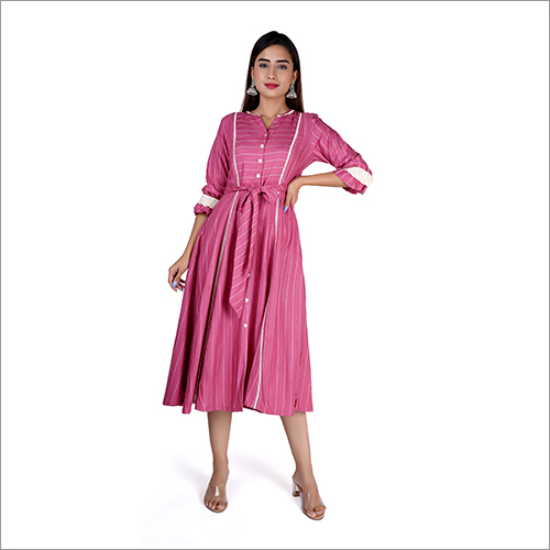 Ladies Pink Designer Dress