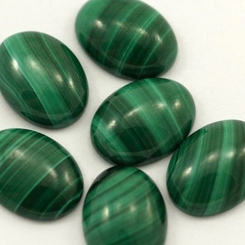 10X14Mm Malachite Oval Cabochon Loose Gemstones Grade: Aaa