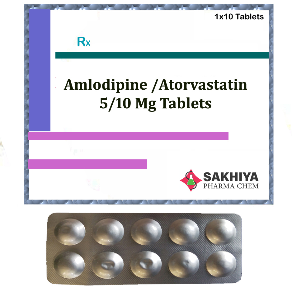 Amlodipine 5mg + Atorvastatin 10mg Tablets