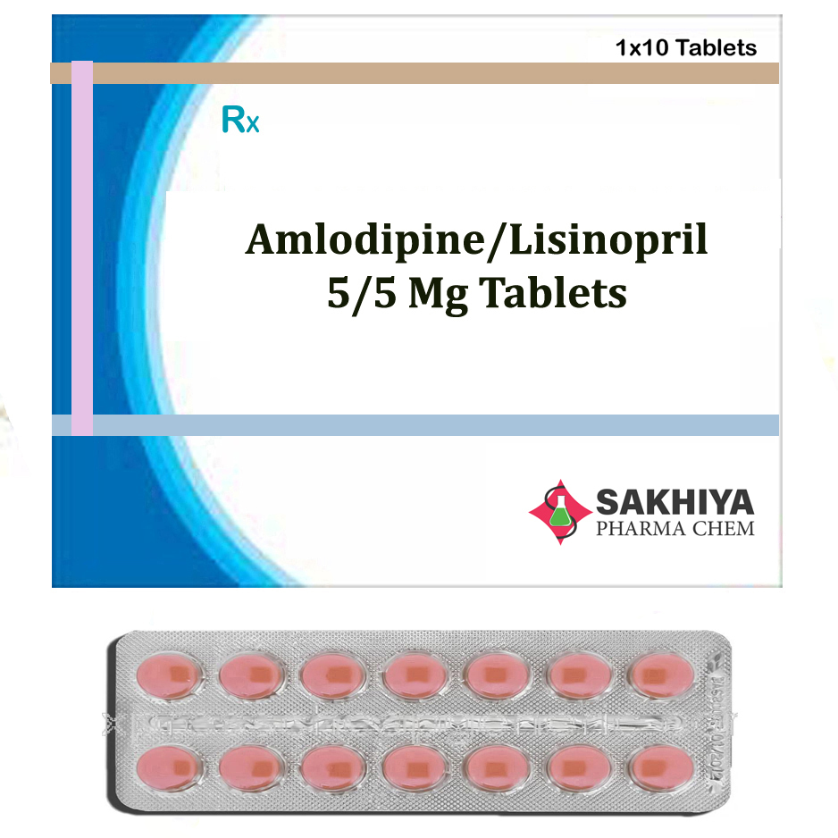 Amlodipine 5mg + Lisinopril 5mg Tablets
