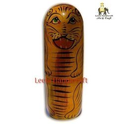 Multicolored Wooden Lion Doll