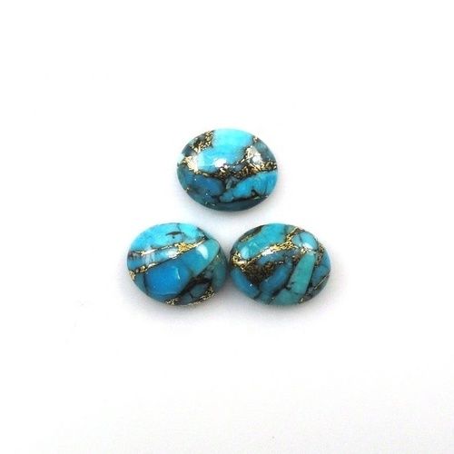9x11mm Blue Copper Turquoise Oval Cabochon Loose Gemstones