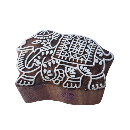 Elephant Animal Wooden Block Printing Stamps Core Material: Wood