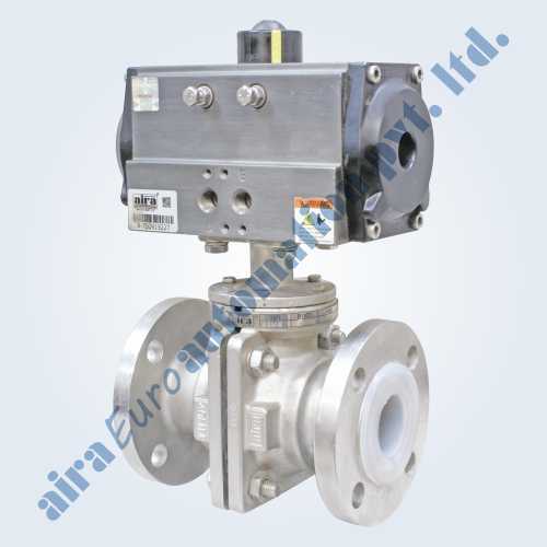 Pneumatic FEP - PFA Lined Floating Ball Valve