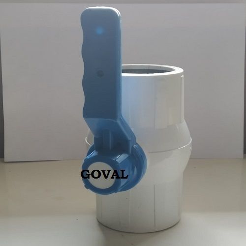 PP Solid Ball Valve White Long Handle