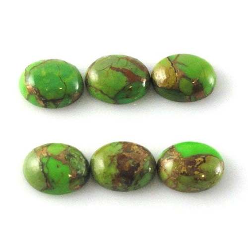 8x10mm Green Copper Turquoise Oval Cabochon Loose Gemstones