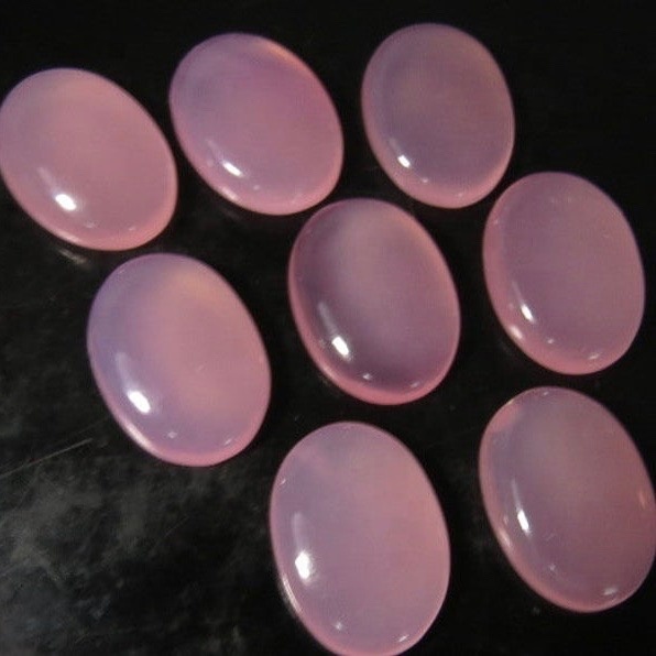 9x11mm Pink Chalcedony Oval Cabochon Loose Gemstones