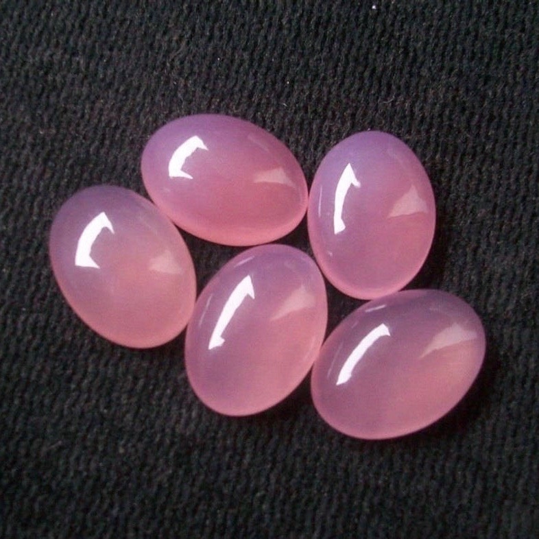 10x12mm Pink Chalcedony Oval Cabochon Loose Gemstones