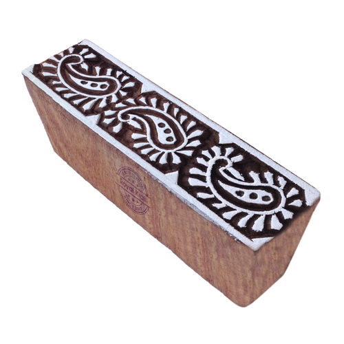 Paisley Border Wooden Block Printing Stamps