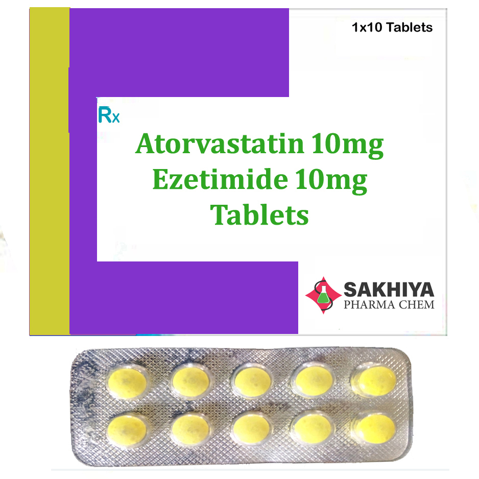 Atorvastatin 10mg + Ezetimide 10mg Tablets