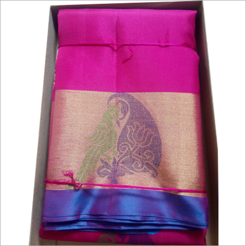 Multicolor Ladies Pink Silk Sarees