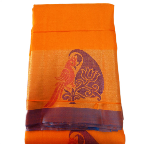 Silk Ladies Yellow Slik Saree