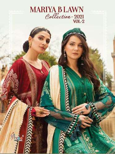 Shree Fab Pakistani Suit - Cotton Lawn With Embroidery & Shifly Work | Multi-Color, Full Sleeves, Washable, Ideal For Spring & Summer