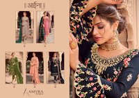 Amyra Designer Aaina Vol 4 Chinon With Embroidery Work Designer Suit Catalog