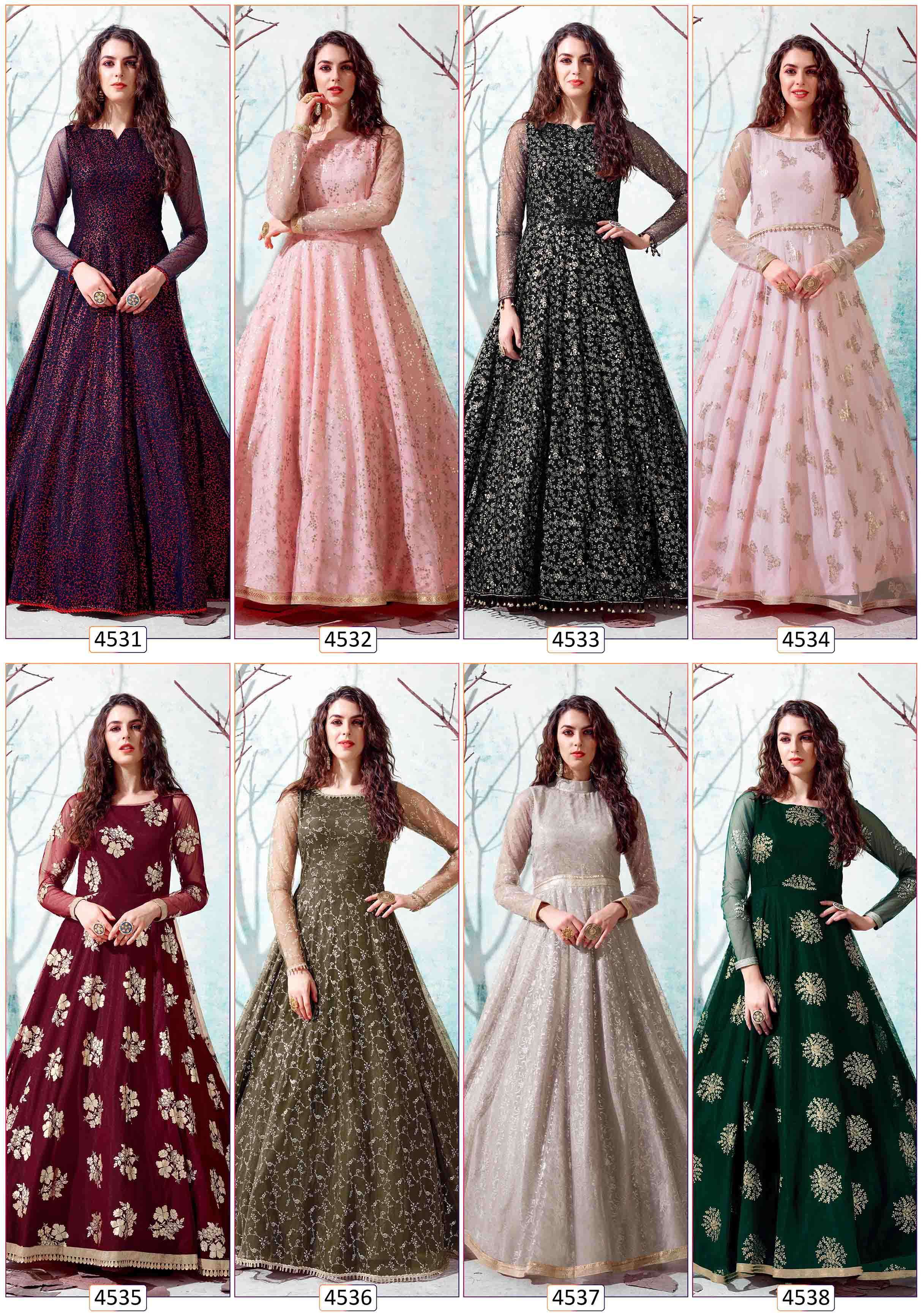 Shubhkala Flory Vol 13 Net Designer Gown Type Salwar Suit Catalog